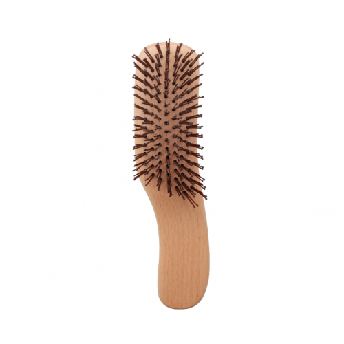 木製雙珠針彎型梳〈小〉｜Wooden hairbrush