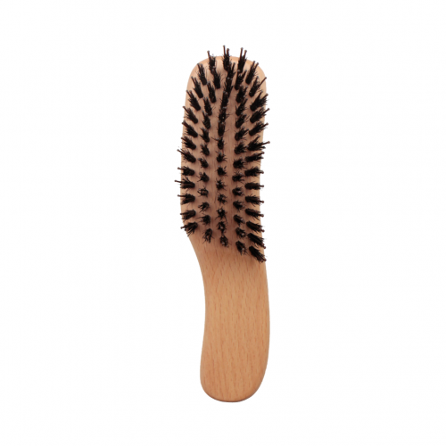 木製豬鬃雙針彎型梳〈小〉｜Wooden hairbrush